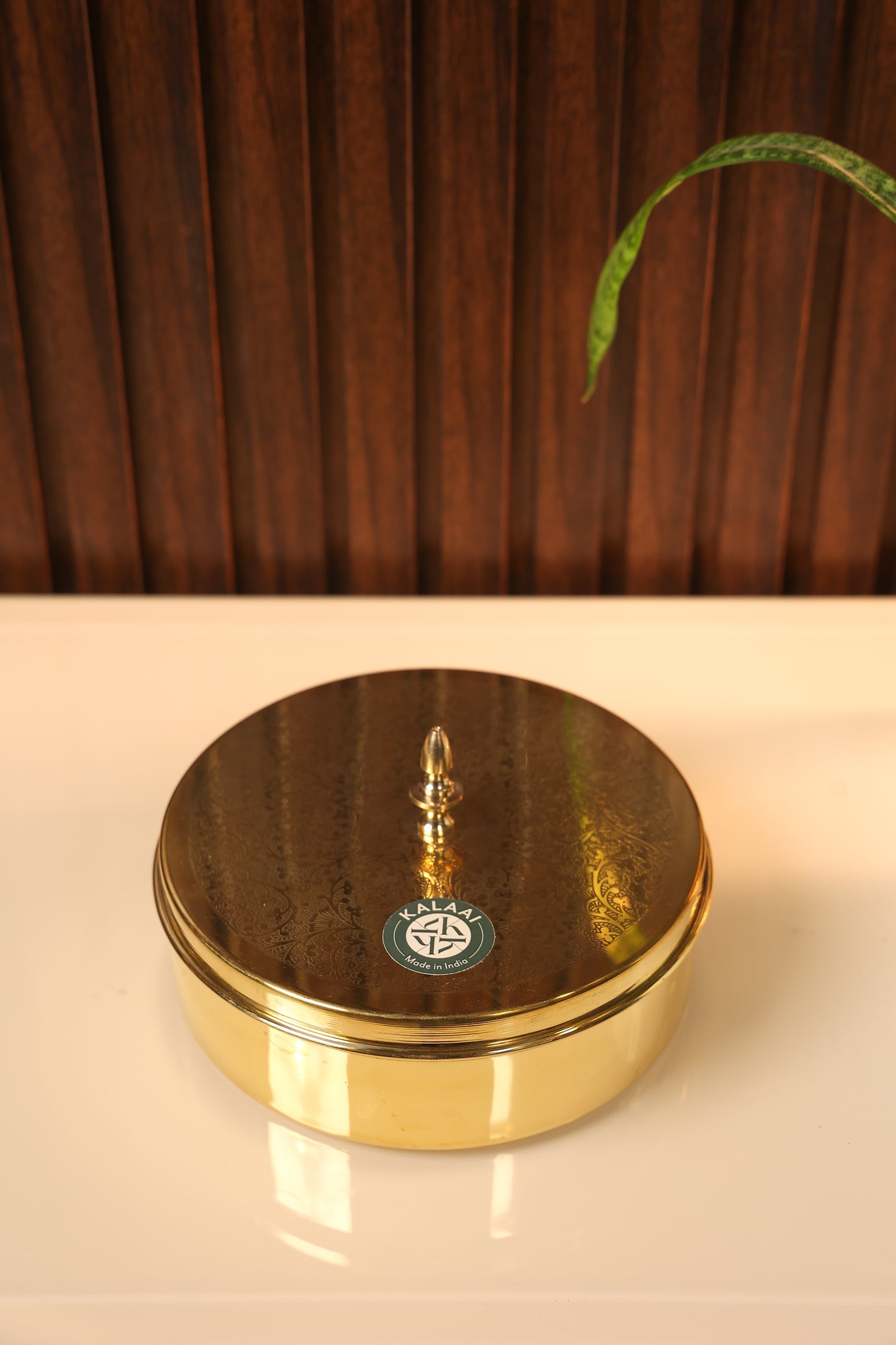 Suhavani - Brass Round Box