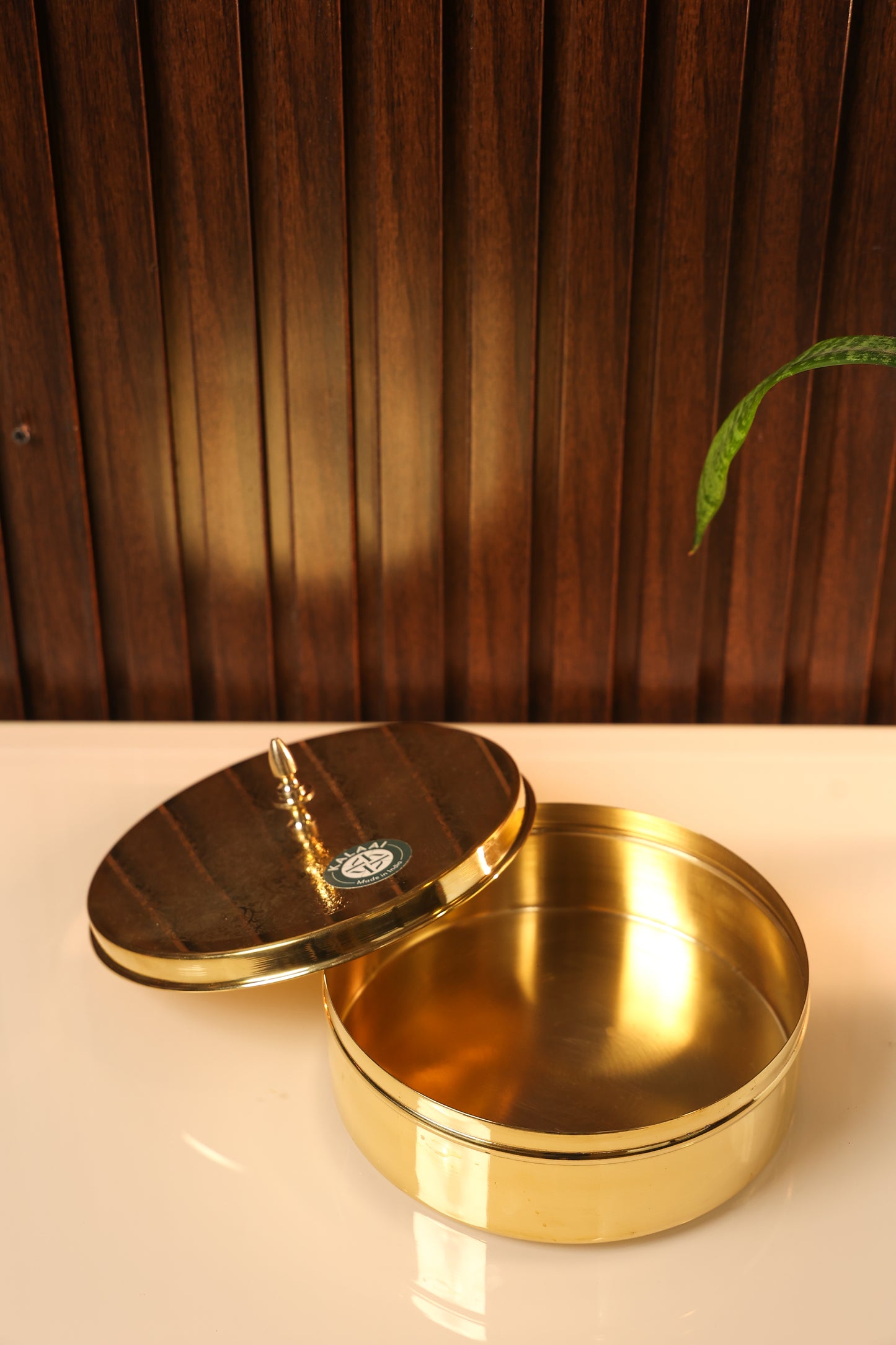 Suhavani - Brass Round Box