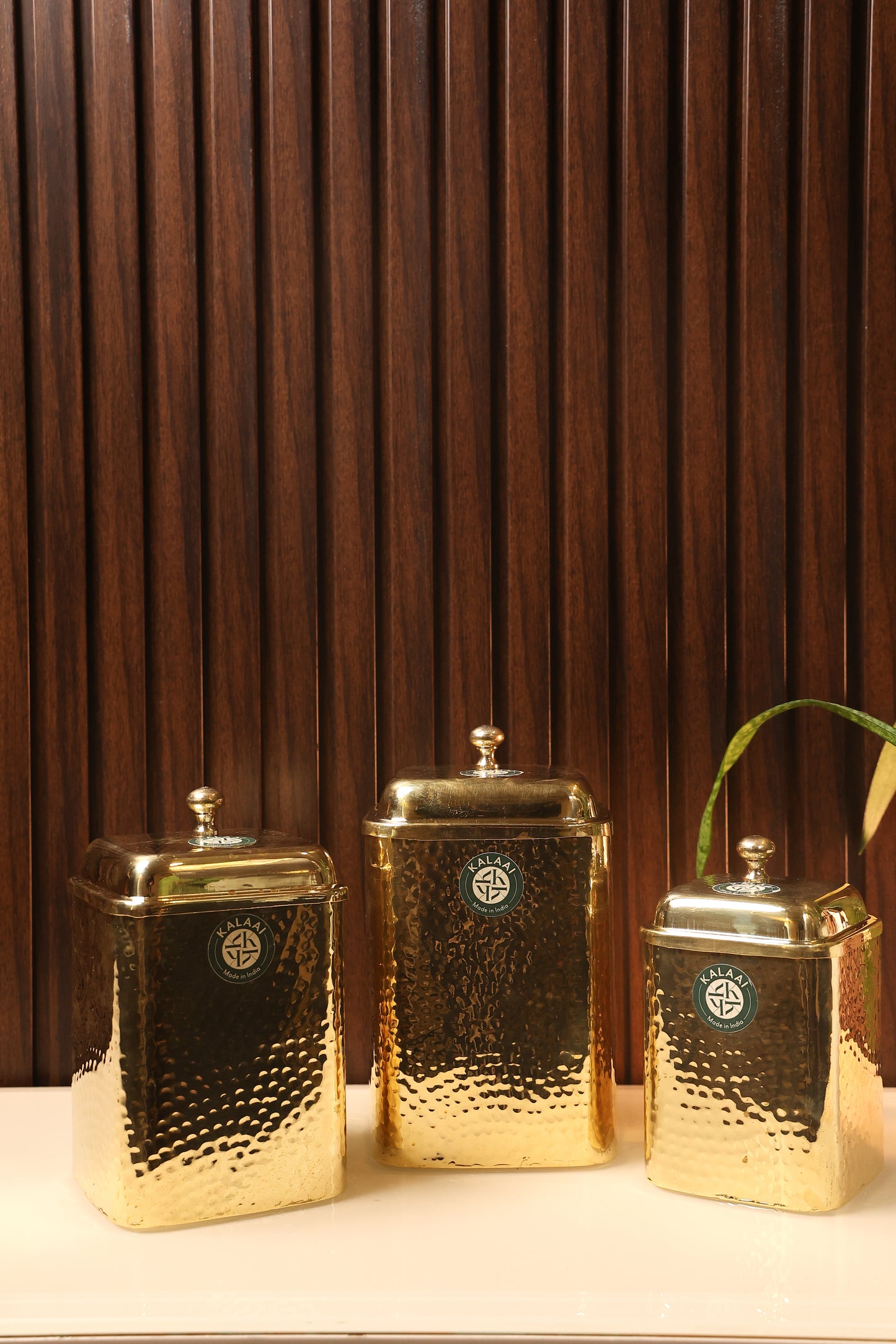 Bhandika-Pure Brass Hand-Hammered Set (Set of 3)