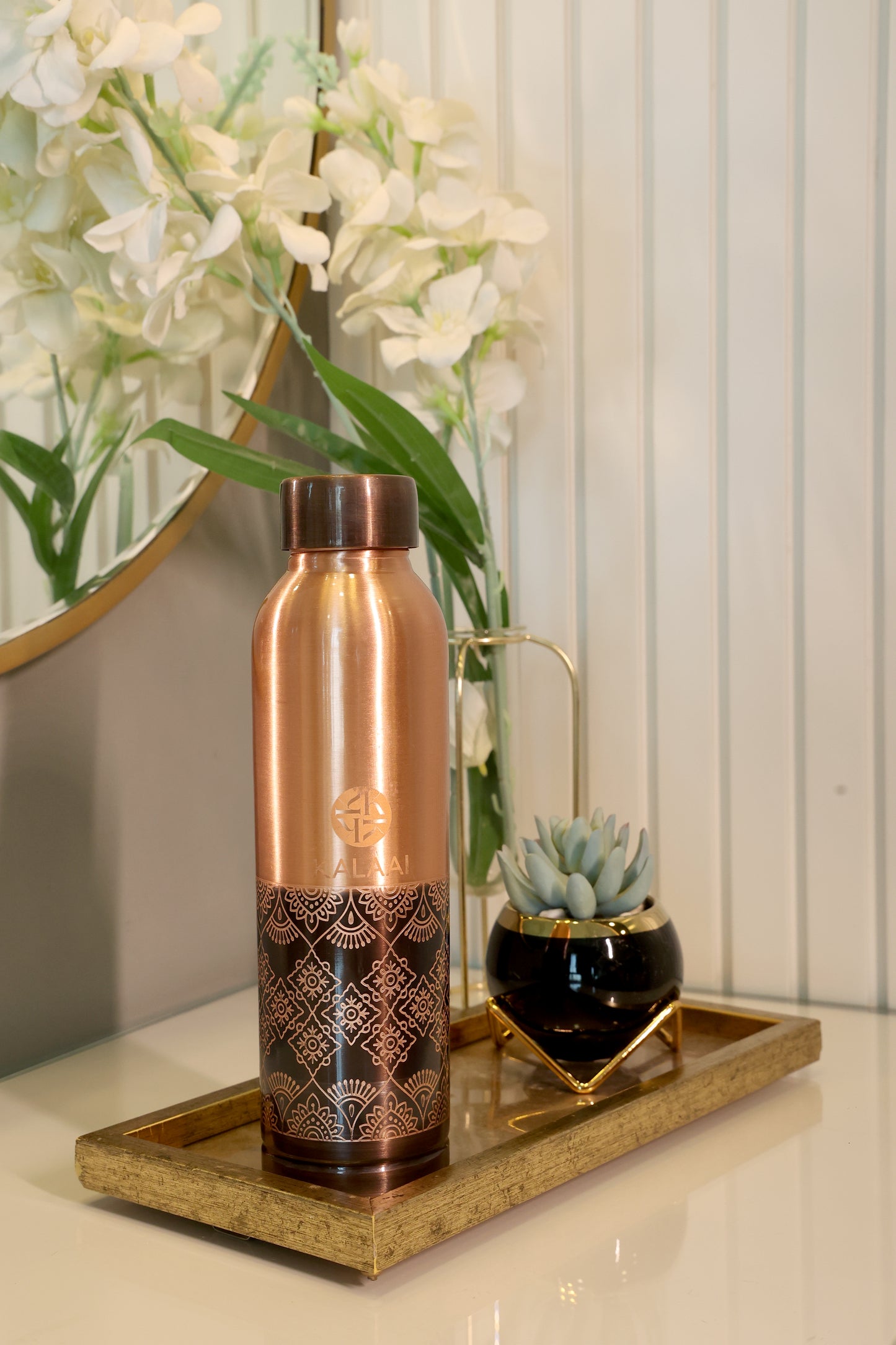Nakshika – Pure Copper Bottle with Traditional Etching
