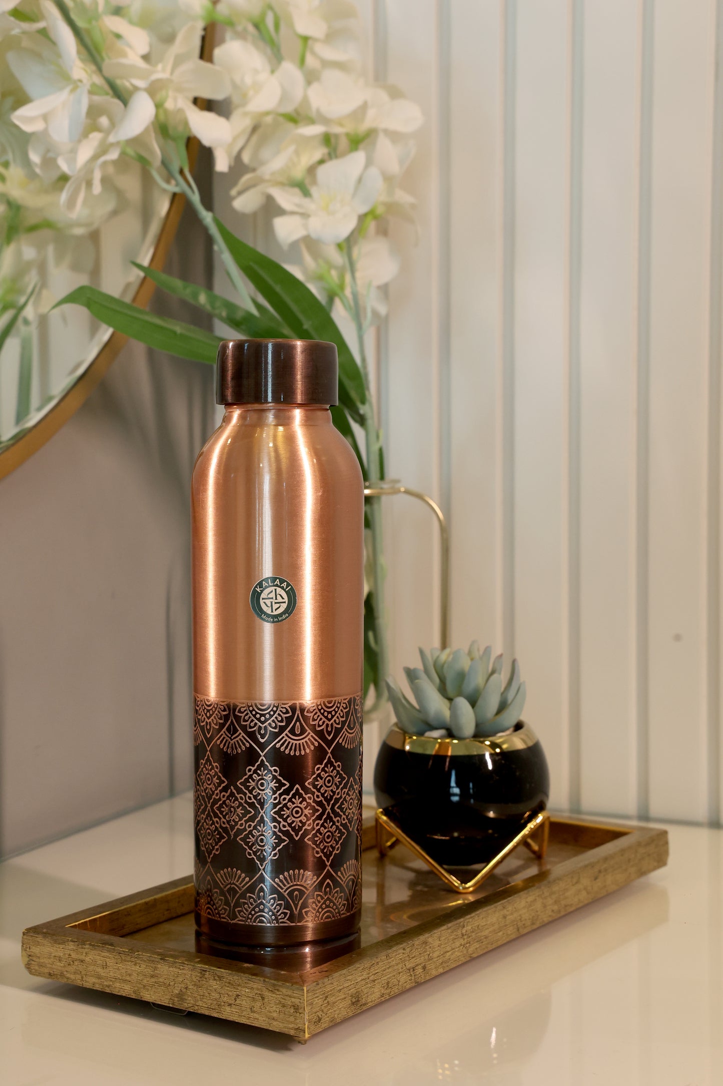 Nakshika – Pure Copper Bottle with Traditional Etching