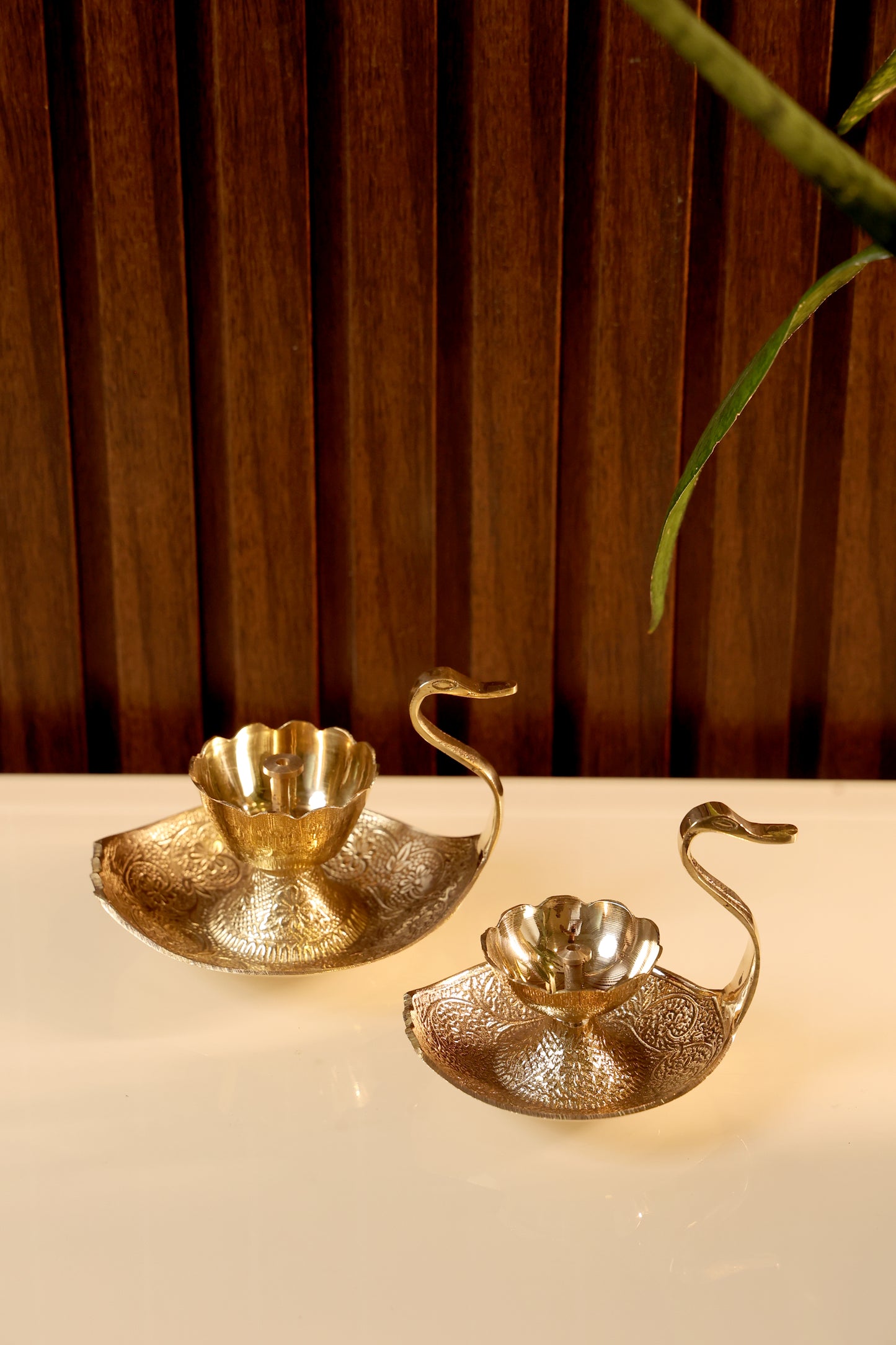 Hansika – Swan-Inspired Brass Diya