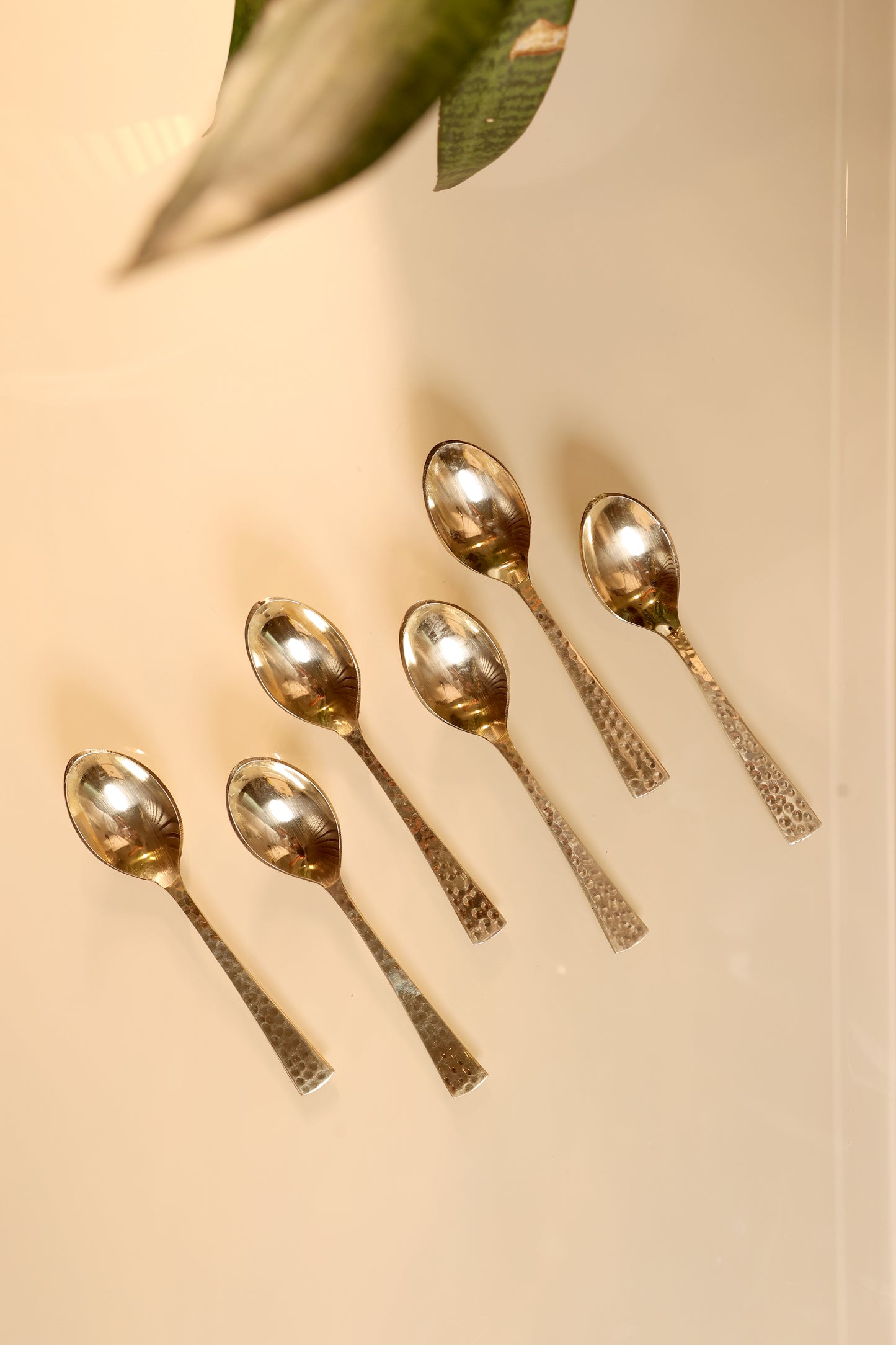 Svarnaal -Handcrafted Brass Spoon Set (Set of 6)