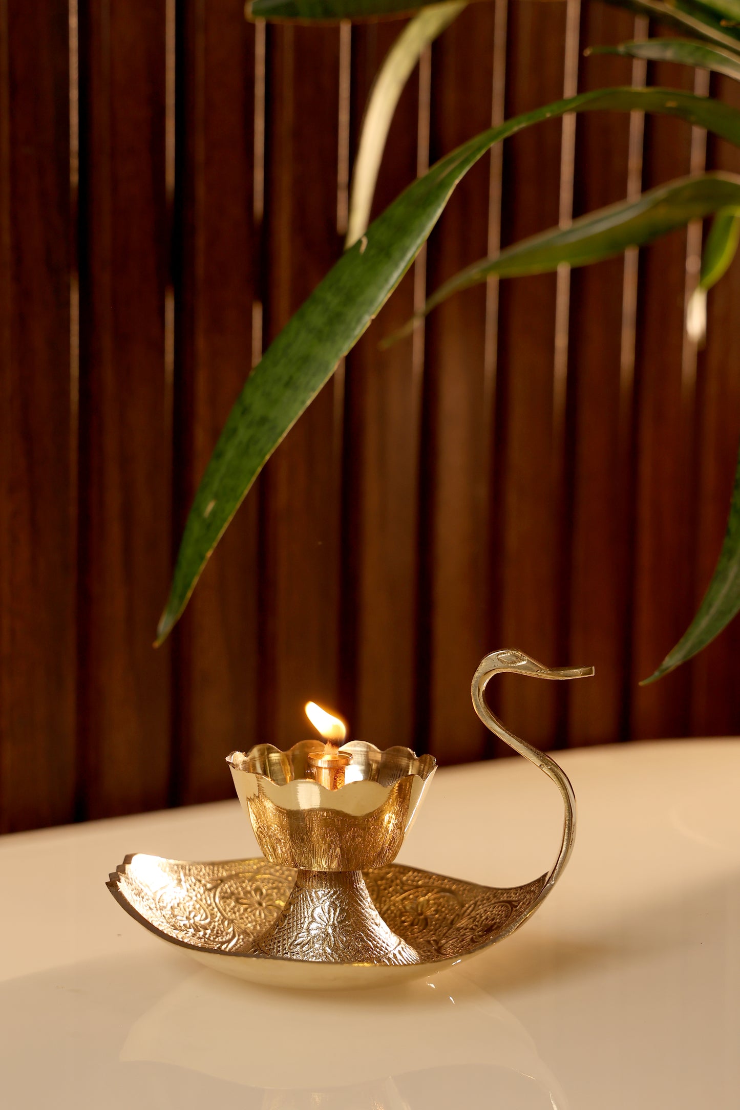 Hansika – Swan-Inspired Brass Diya