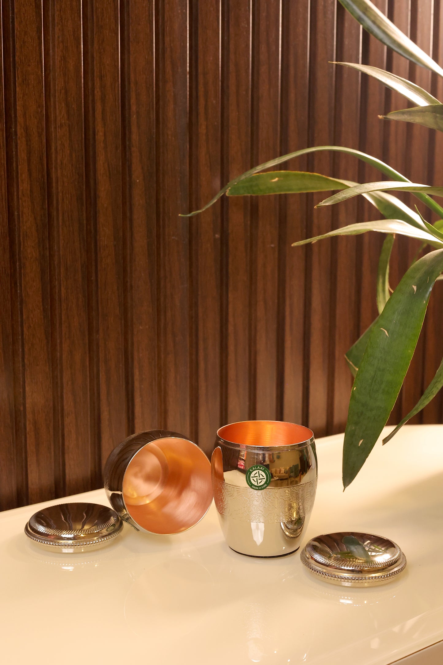 Dabri-Lidded Copper Water Glass