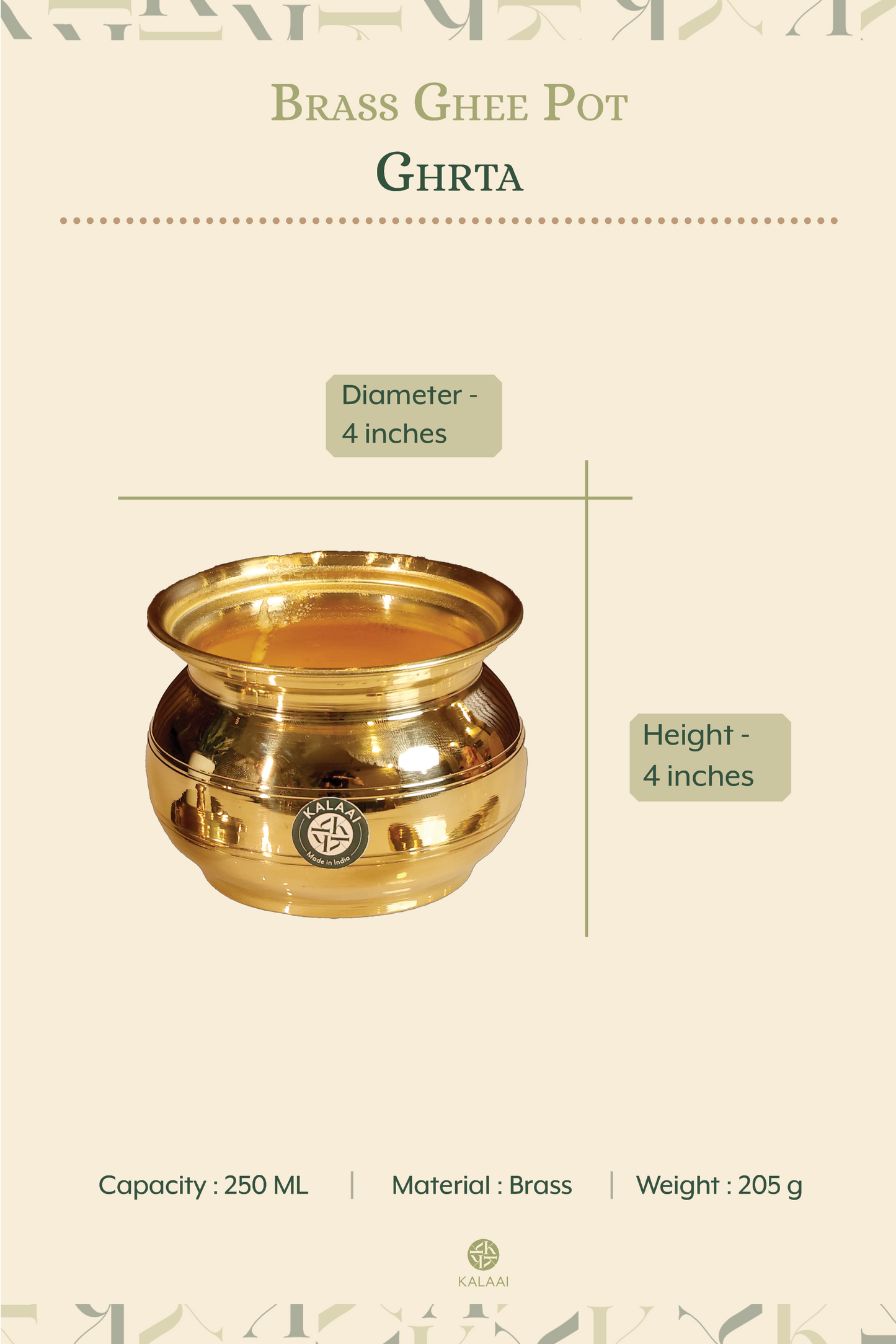 Ghrta-Brass Ghee Pot