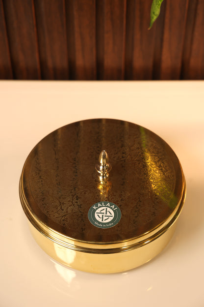 Suhavani - Brass Round Box