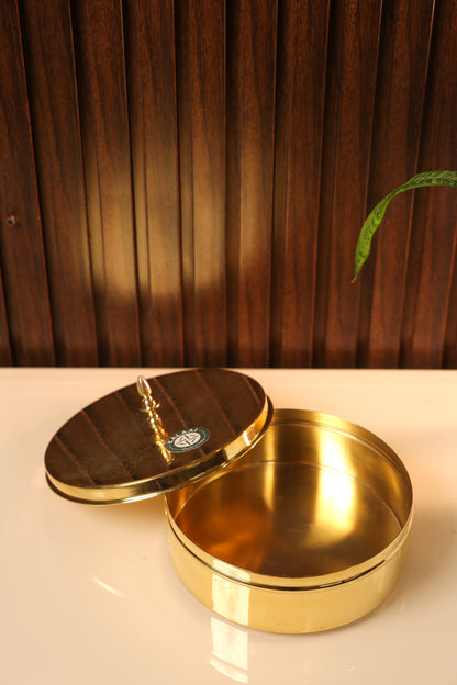 Suhavani - Brass Round Box