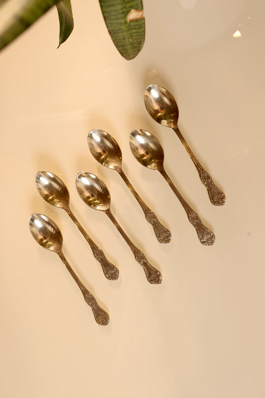 Tanvika -Handcrafted Brass Spoon Set (Set of 6)