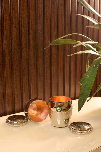 Dabri-Lidded Copper Water Glass