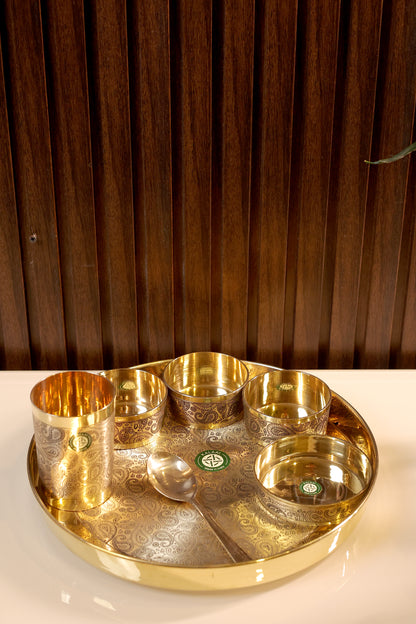 Rajbhoj Thali Set – Brass Dining Set
