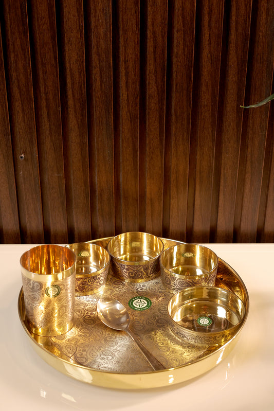 Rajbhoj Thali Set – Brass Dining Set