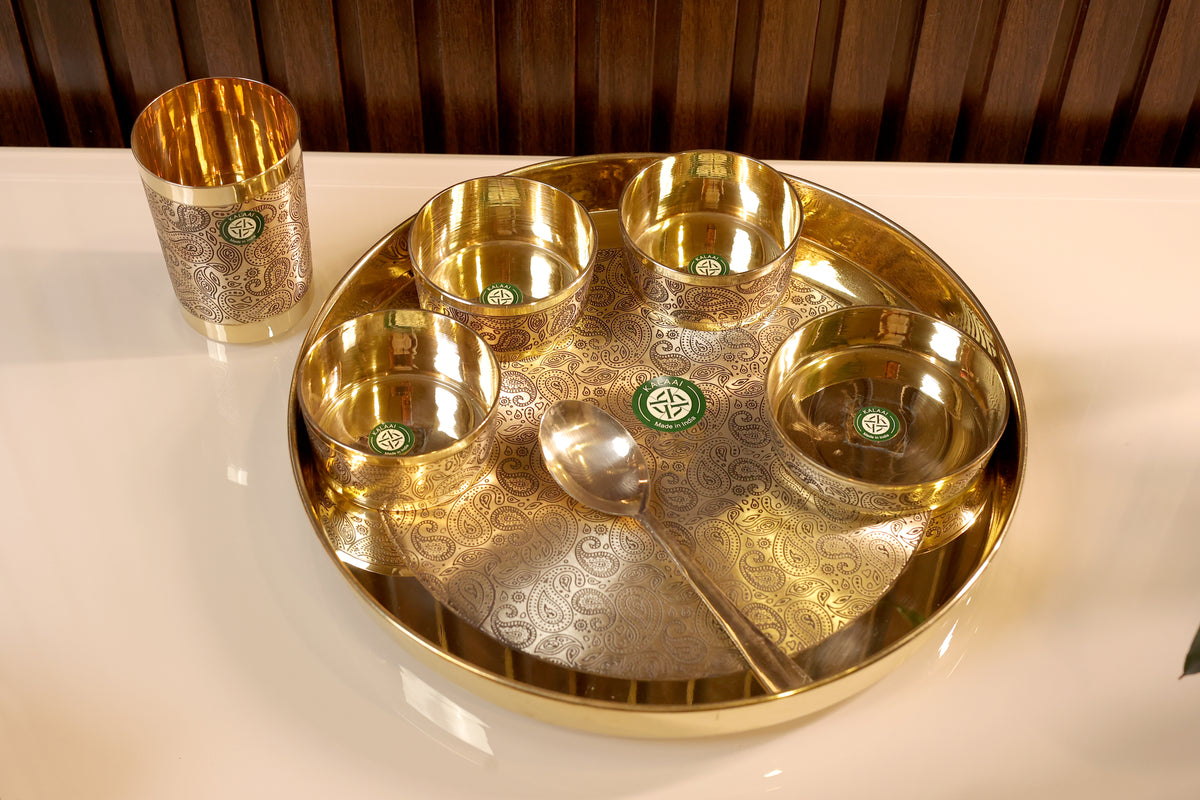 Rajbhoj Thali Set – Brass Dining Set