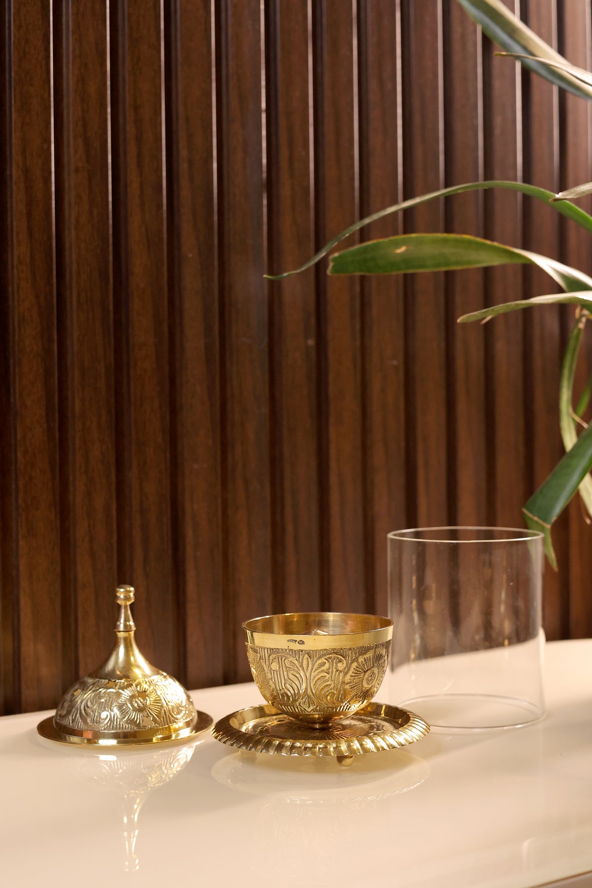 Deepastambha – Brass & Glass Diya