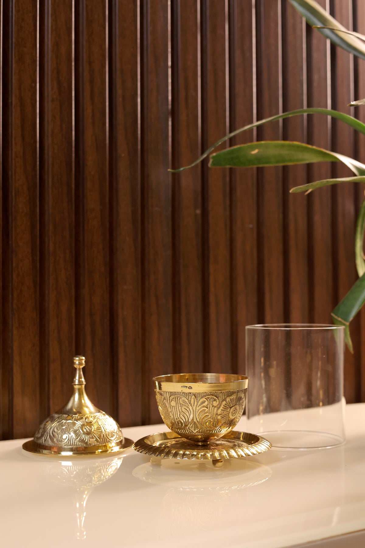 Deepastambha – Brass & Glass Diya